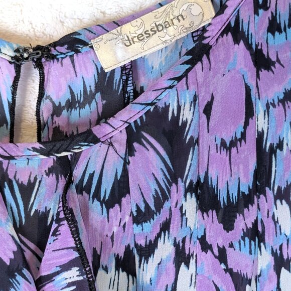 Dress Barn Predominantly Purple ruffled front frock - Picture 4 of 4